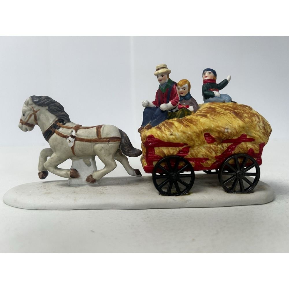 Lemax Village Collection Porcelain Holiday Hay Ride Retired 1995